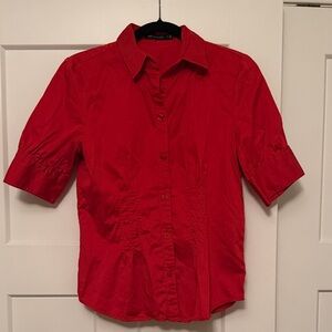 Red Button-Up Blouse